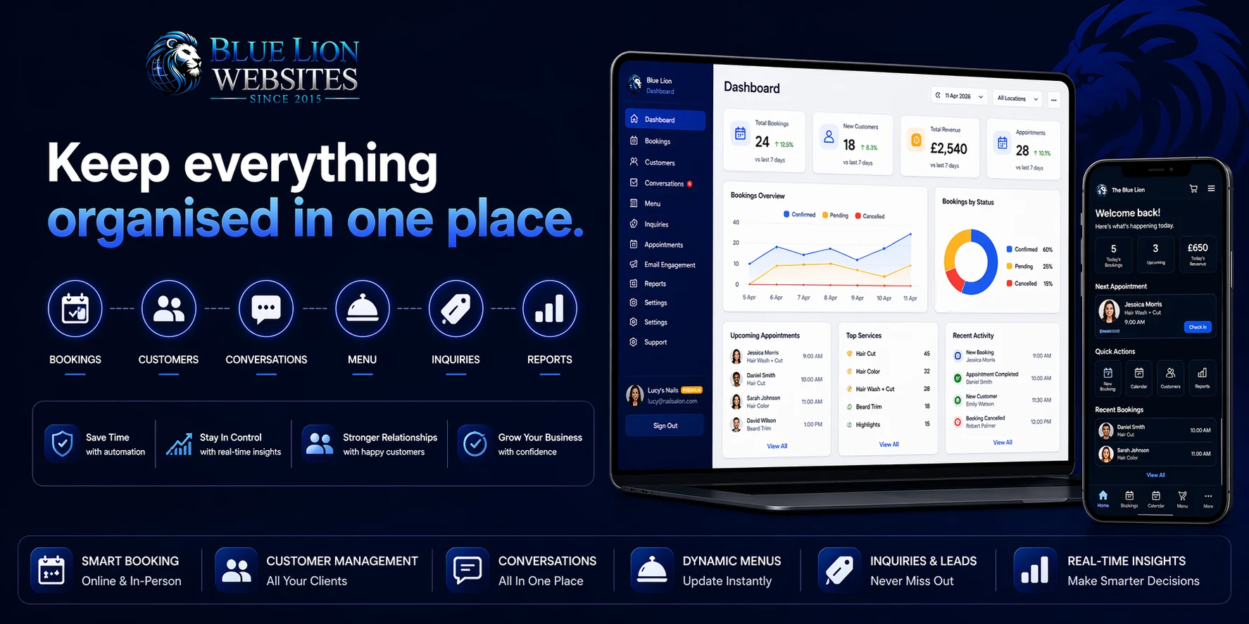 Blue Lion dashboard home