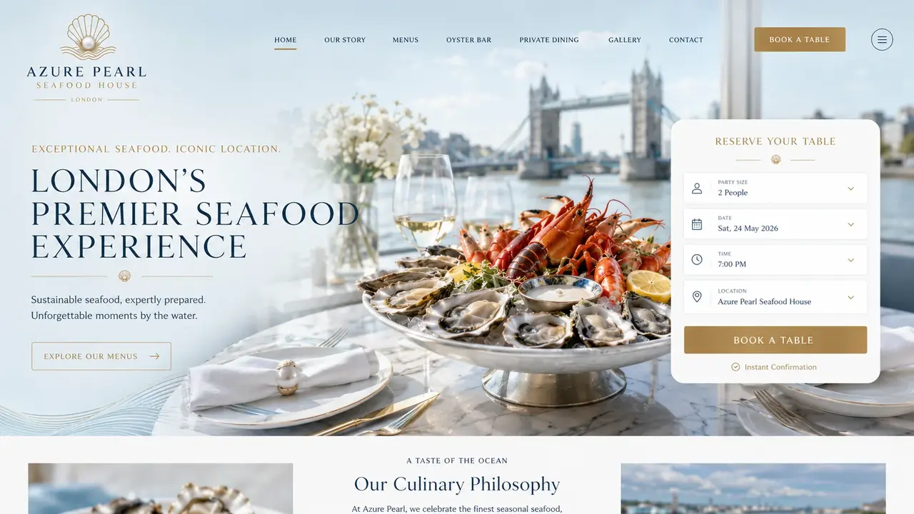 After redesign - premium modern restaurant website with elegant design
